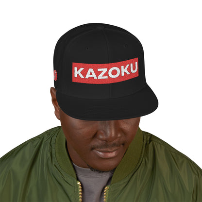 'KAZOKU' Snapback Hat — Streetwear Flat-Brim Cap