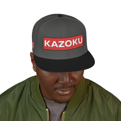 'KAZOKU' Snapback Hat — Streetwear Flat-Brim Cap