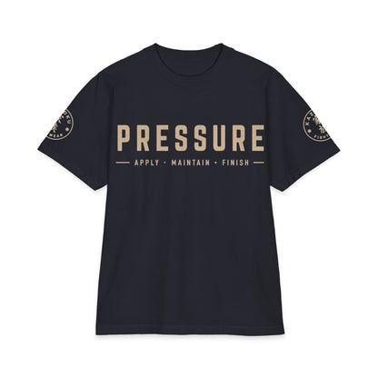 Pressure Graphic T-Shirt — 'Pressure: Apply · Maintain · Finish' MMA Fight Anatomy Tee