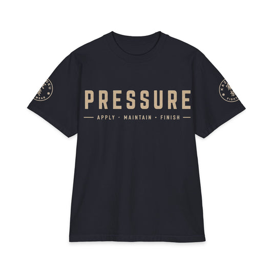 Pressure Graphic T-Shirt — 'Pressure: Apply · Maintain · Finish' MMA Fight Anatomy Tee