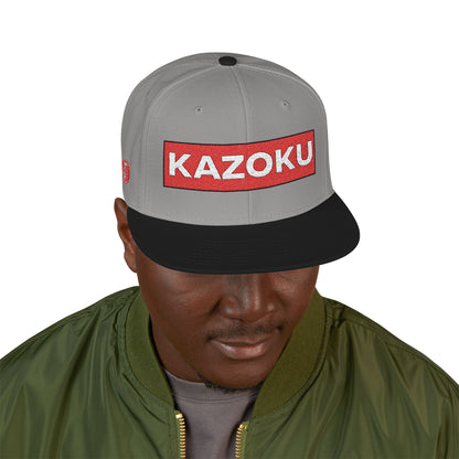 'KAZOKU' Snapback Hat — Streetwear Flat-Brim Cap