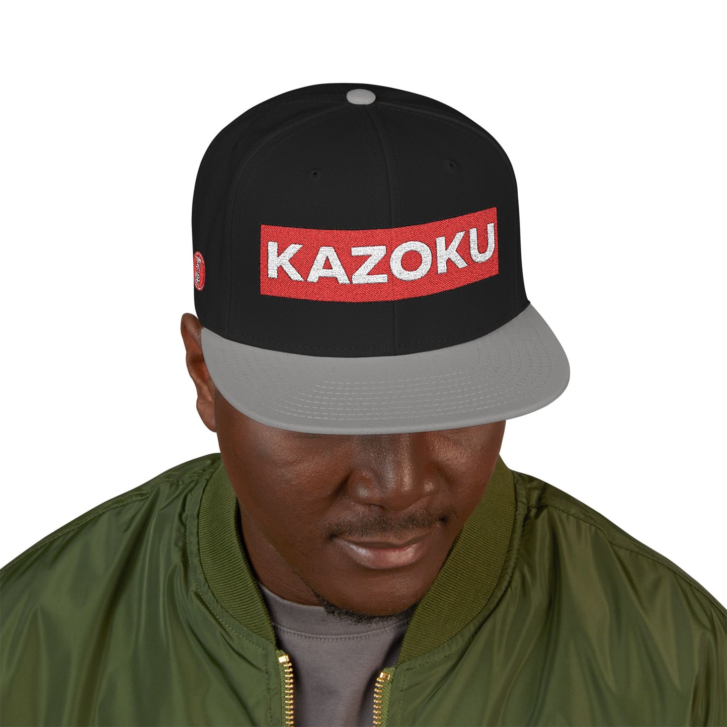 'KAZOKU' Snapback Hat — Streetwear Flat-Brim Cap