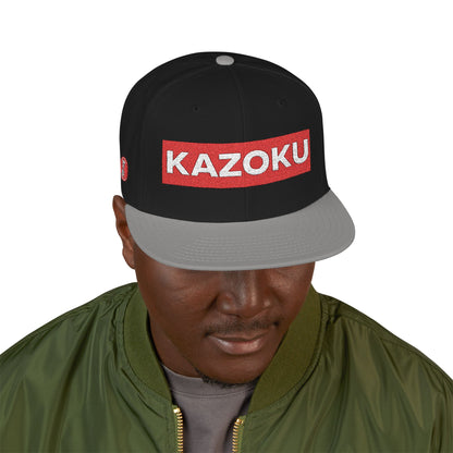 'KAZOKU' Snapback Hat — Streetwear Flat-Brim Cap